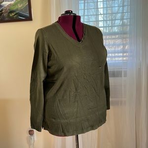 NWT | Lane Bryant Green V-Neck Sweater | 22/24